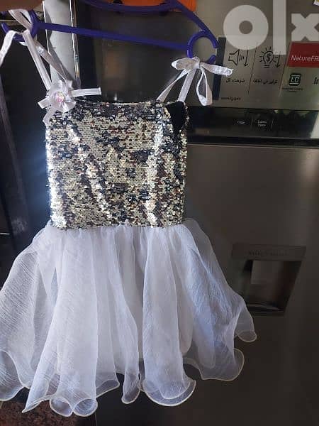 فستان جديد سوارية جالي هدية ومستخدمتهوش من سنتين لتلاتة وممكن لاربعة 2