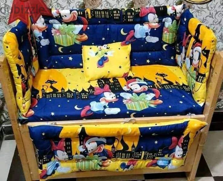 سرير اطفال خشب زان دمياطي 1