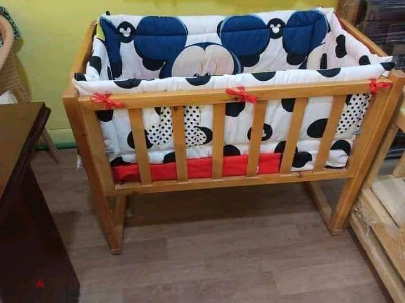 سرير اطفال خشب زان دمياطي 7
