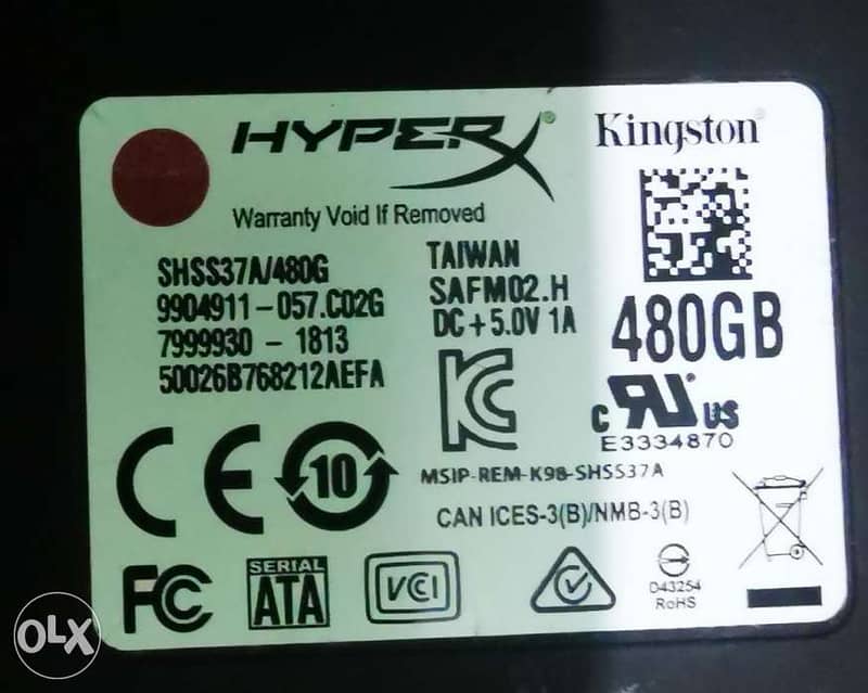 هاردين ssd كينجستون ٤٩٠ جيجا hyper x 0