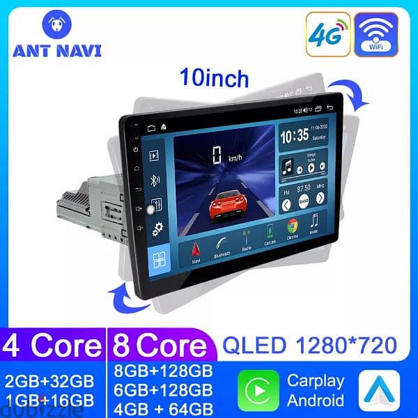 10.1 "Universal 1 din Rotate Android Car Navigation Multimedia player 0
