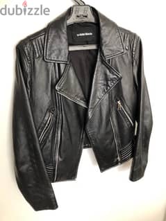 Black Leather Woman Jacket Size S 0