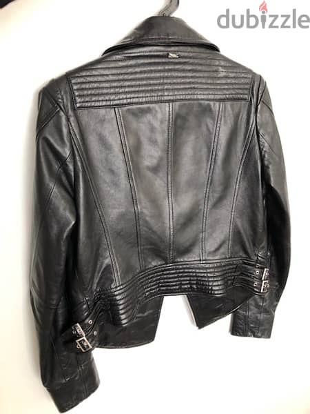Black Leather Woman Jacket Size S 1