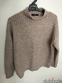 Mango Beige Woman Knitted Pullover, Size S 0