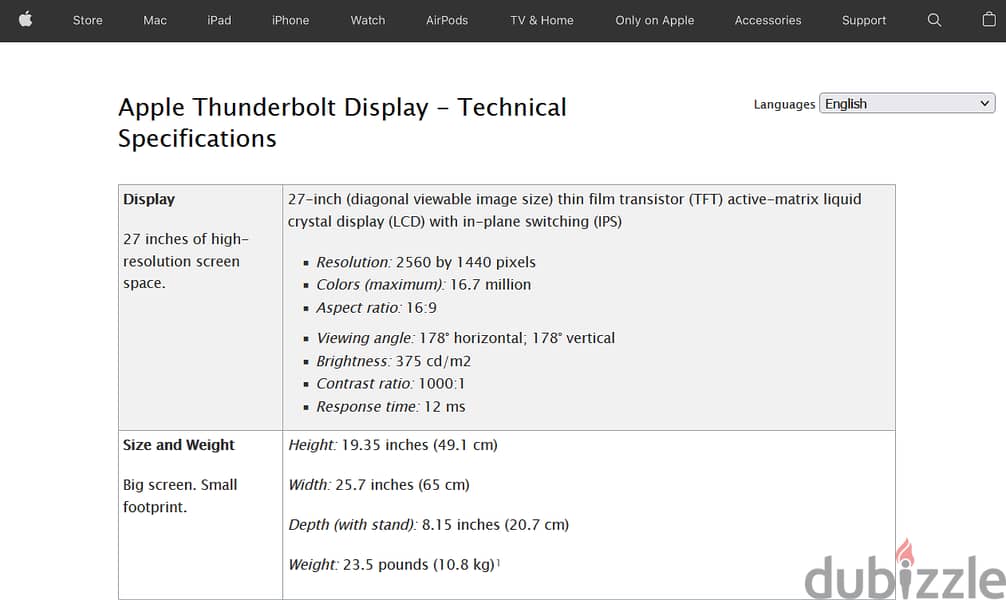 Apple Cinema Display Thunderbolt 27 inch 1