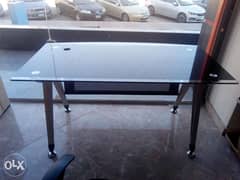 Manager Desk Made of Stainless Steel & Glass 0