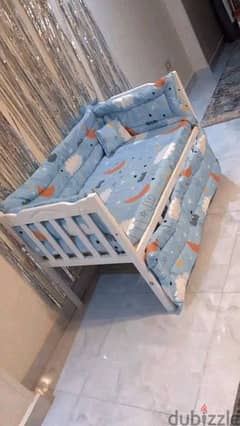 سرير اطفال خشب زان دمياطي 0