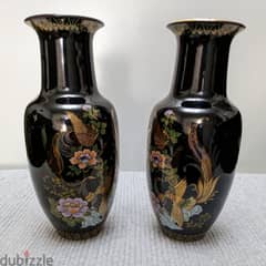 Vintage Japanese Vase فازات يابانى بورسلين و فخار من الثمانينات 0