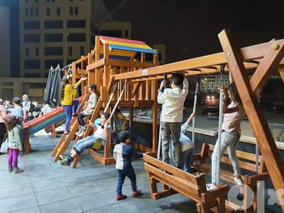 خدمة بيع مجمع العاب خشبية للافتتاحات و المناسبات الجميلة من شركة دهب