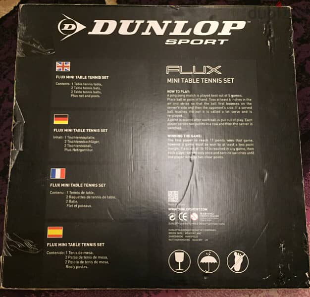 ترابيزة بنج بونج صغيرة ١٢٠x٦٠ ماركة Dunlop 2