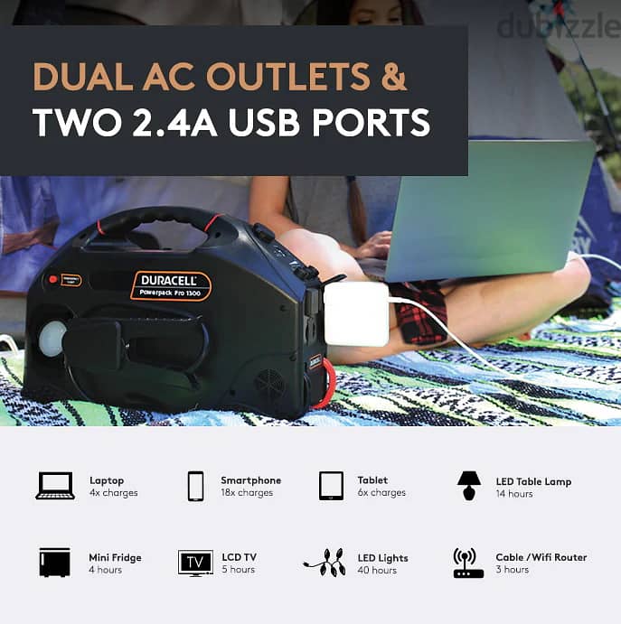 Powerpack Pro 1300 Duracell دوراسيل بطارية مزود الطاقة  متعددة المهام 3