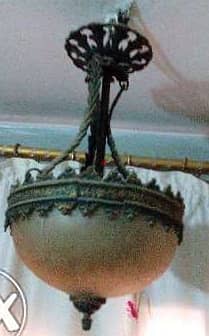 Old brass chandelier