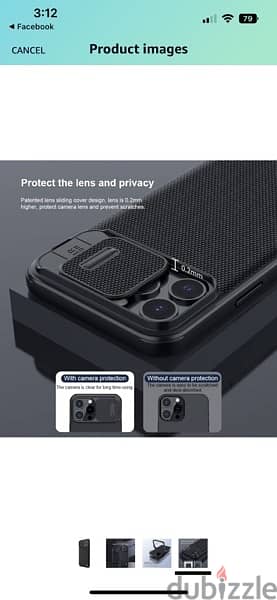 iphone 13 pro - Original ( Nilkin ) cover  with Cam shieldايفون ١٣ 13