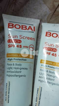 bobai sun screen lotion . spf 45 0