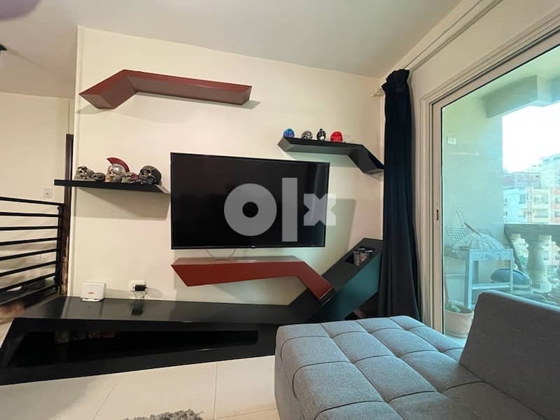 Tv Unit + 3 Shelves وحدة تلفاز مودرن 0