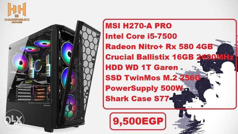 (MSI H270+Core i5-7500+16G Ram+Rx 580 4GB) - Desktop