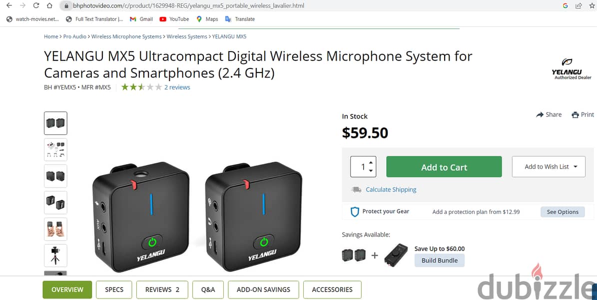 Digital Wireless Microphone System - YELANGU MX5 Ultracompact 2.4G. 1