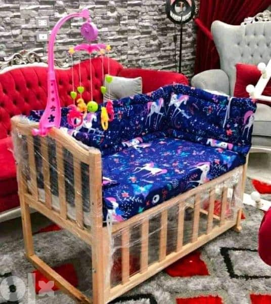 سرير اطفال خشب زان دمياطي 14