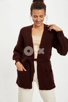 Brown knitted cardigan from defacto