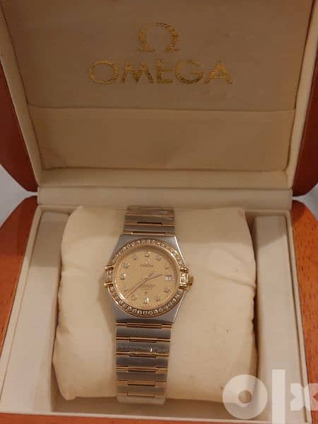 ساعة اوميجا بالعلبة و الغلاف Omega constellation  high copy 3