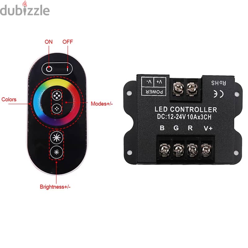 RGB LED controller with wireless touch remote 2