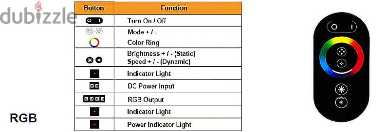 RGB LED controller with wireless touch remote 6
