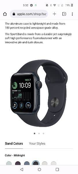 Apple Watch SE GPS, Aluminium Case with Sport Band

 40mm 2