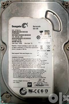 hard desk  500 GB seagate  هارد ٥٠٠ سي جات