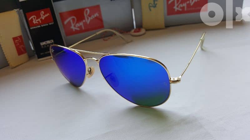 Rayban aviator blue flash color special 3