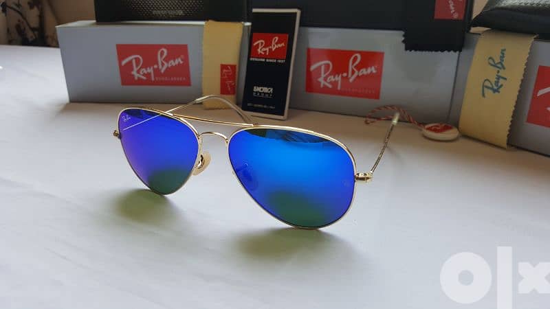 Rayban aviator blue flash color special 4