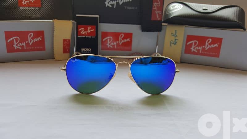 Rayban aviator blue flash color special 8