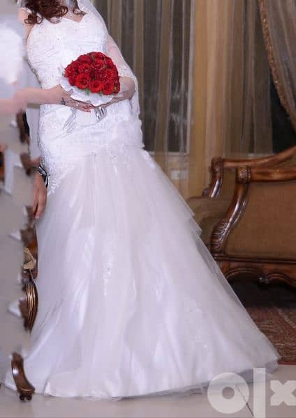 فستان زفاف بالطرحه تاني لابسه 4