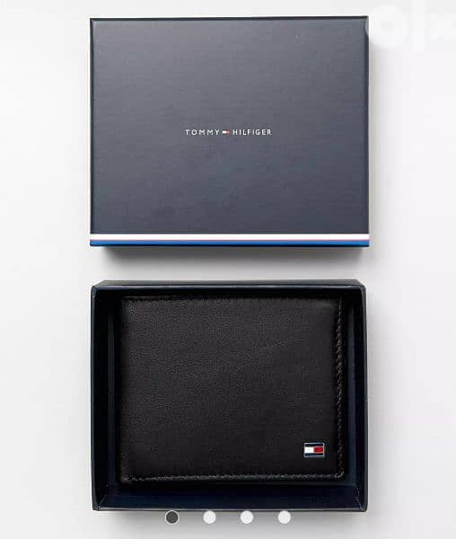 tommy hilfiger leather wallet محفظة تومي اصلية جلد طبيعي 0