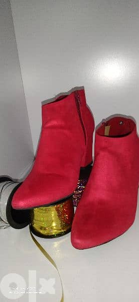 winter red boots