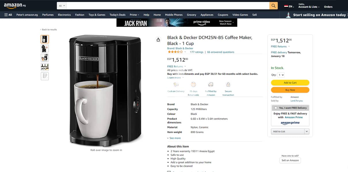 Black & Decker - Coffee Maker - Black - 1 Cup 3