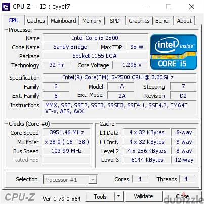 core i5 2500 3.30ghz 6mb socket 1155 4core 1