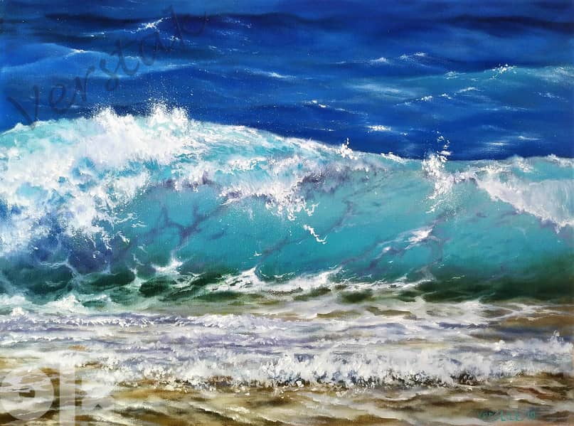 Sea wave oil painting 0