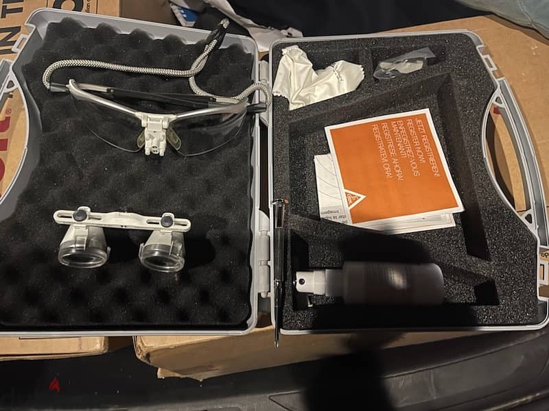 HEINE HR 2.5x 420mm Set Binocular Loupes with i-View 5