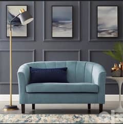 light blue sofa with 2 pillows  كنبه تركواز مع ٢ شلته 0