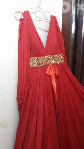 فستان سوارية شيفون احمر 1