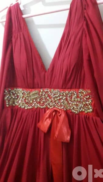 فستان سوارية شيفون احمر 2