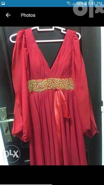 فستان سوارية شيفون احمر 3