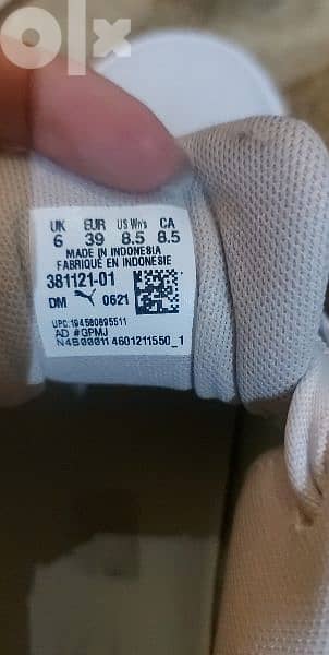 shose puma original white new size 39 4