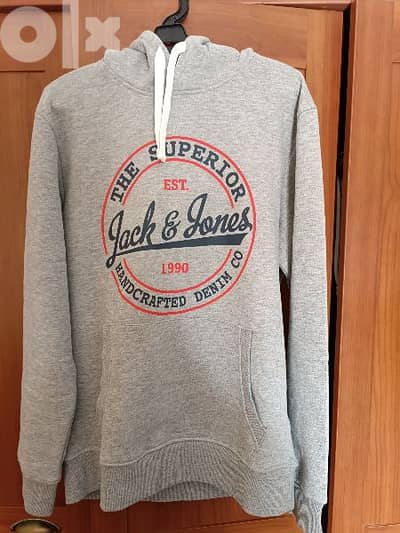 (NEW) JACK AND JONES hoodie in grey, Medium