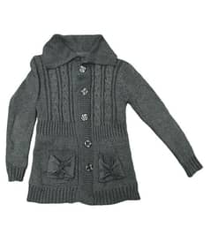 knitted grey cardigan jacket lined with fur 0