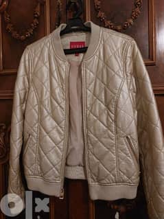 gold leather Guess jaket
