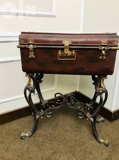 Antique chest table with royal stamp 0