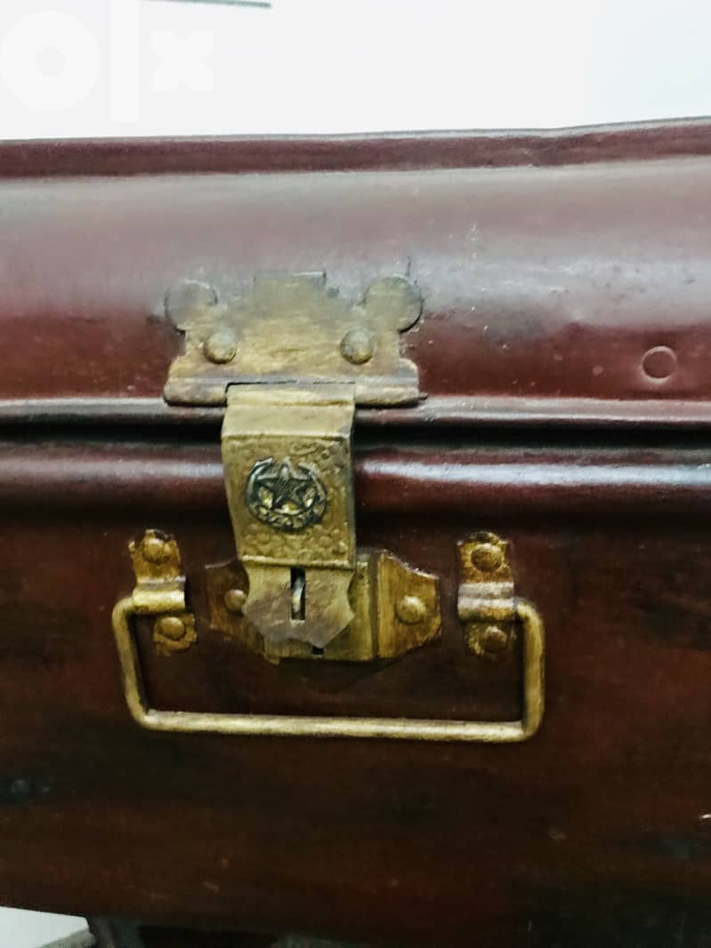Antique chest table with royal stamp 2