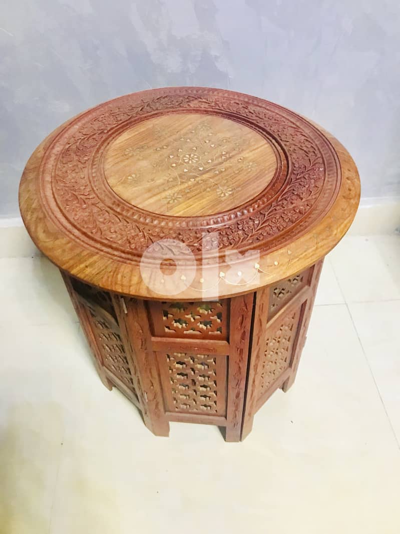 Wooden hand carved tables 1