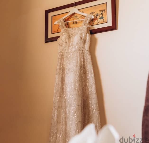 wedding dress with head pice and viel فستان زفاف 3
